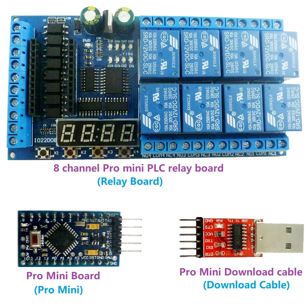 12 в пост. Тока 8 каналов Pro mini ПЛК плата Релейный Щит модуль для Arduino