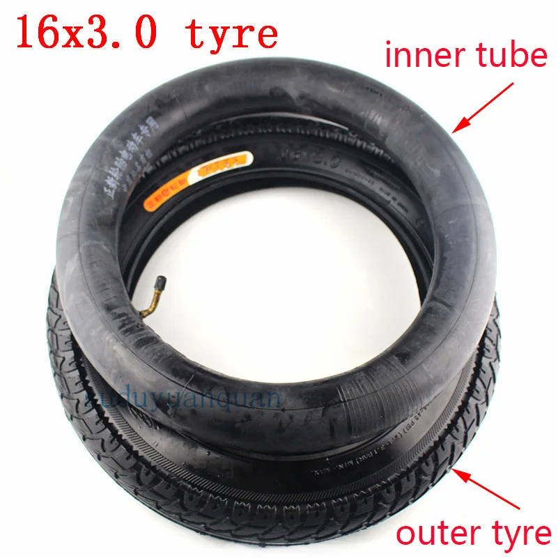 Durable 16-Inch Electric Bike Tire Inner Tube 16x3.0