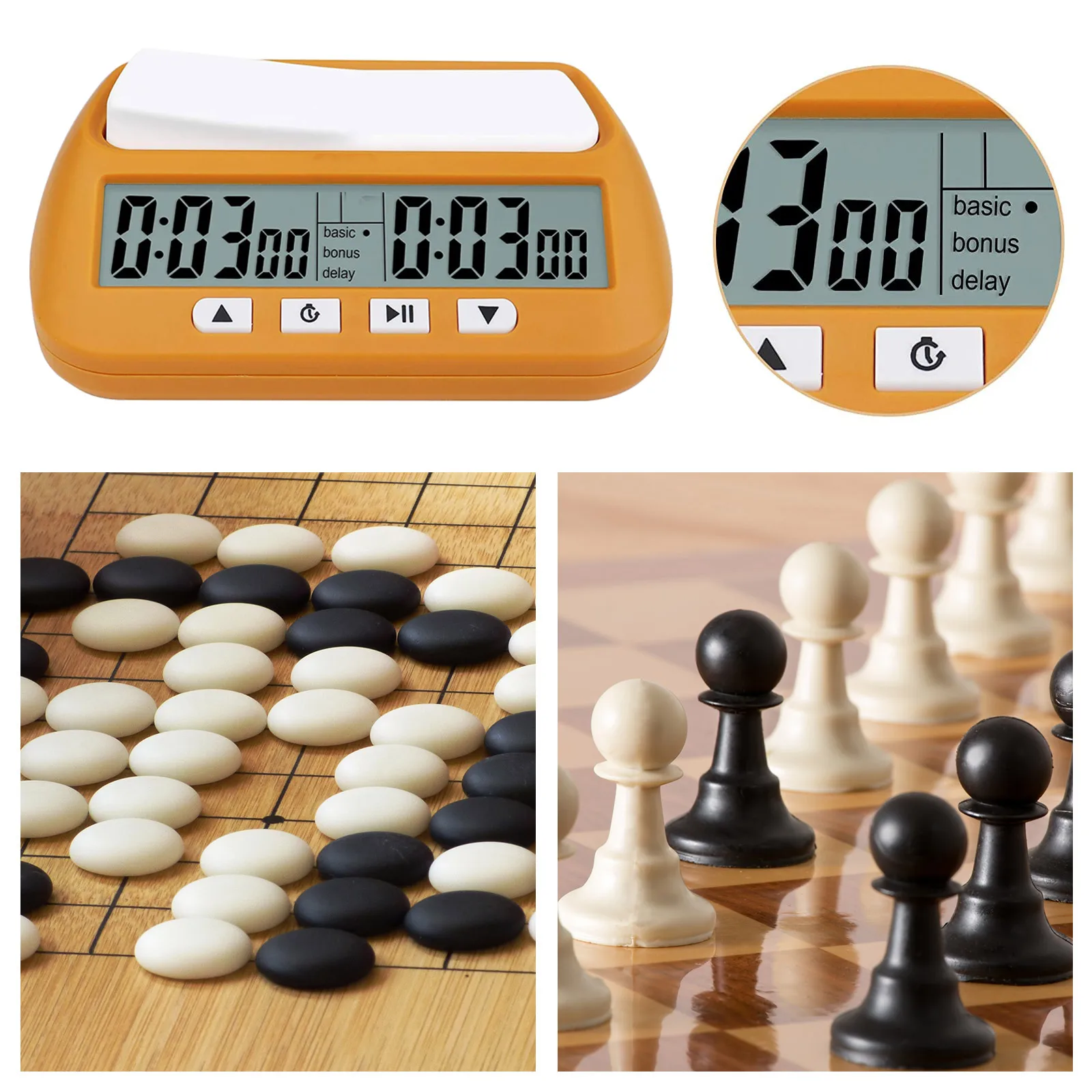 Compact Digital Chess Clock Count Up Down Timer Electronic Board Game Set EH 