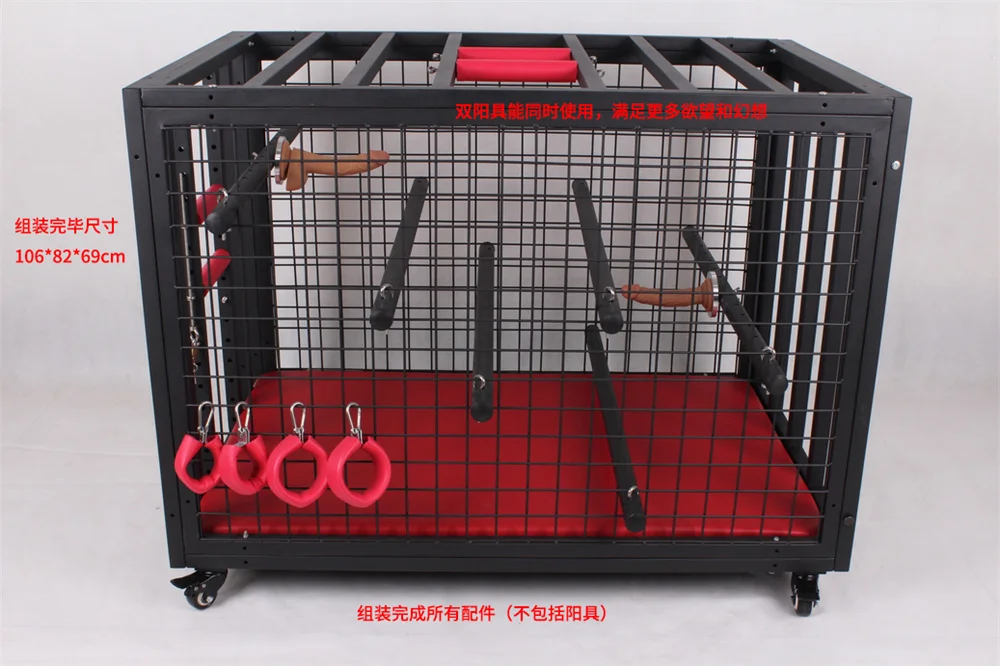 Couples Toy Two People Use The Disciplinary Cage At The Same Time ,Bondage,Dog Slave，Training Slavery，Slave，Fetish，Tortuere Tool
