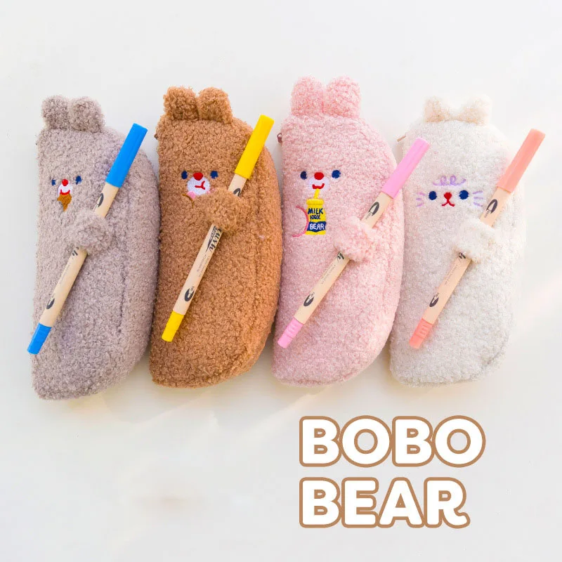 Школьный чехол карандаш Kawaii Bear в Корейском стиле с кошкой пенал для девочек и