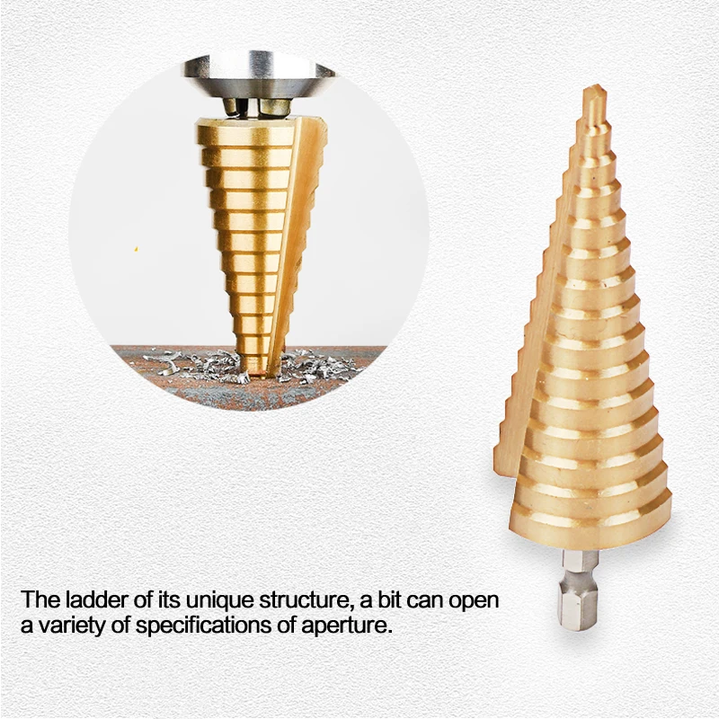 HSS 4-32MM 4241 Hex Shank Tapered Titanium Step Stepped Cone Drill Bit Metal Hole Cutter Mini Drill Power Tools Accessories