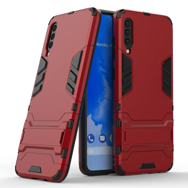 3 в 1 противоударный чехол для samsung Galaxy A70 A705F, чехол для телефона samsung Galaxy A70 A 70 PC+ силиконовый чехол-подставка