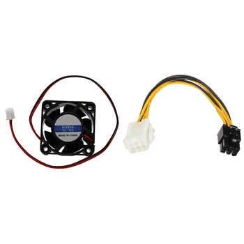 

1 Pcs 4020 5 Blade Brushless DC 12V Axial Cooling Fan & 1 Pcs Power Extension 6-Pin to 6-Pin PCI-E PCIe Power Cable