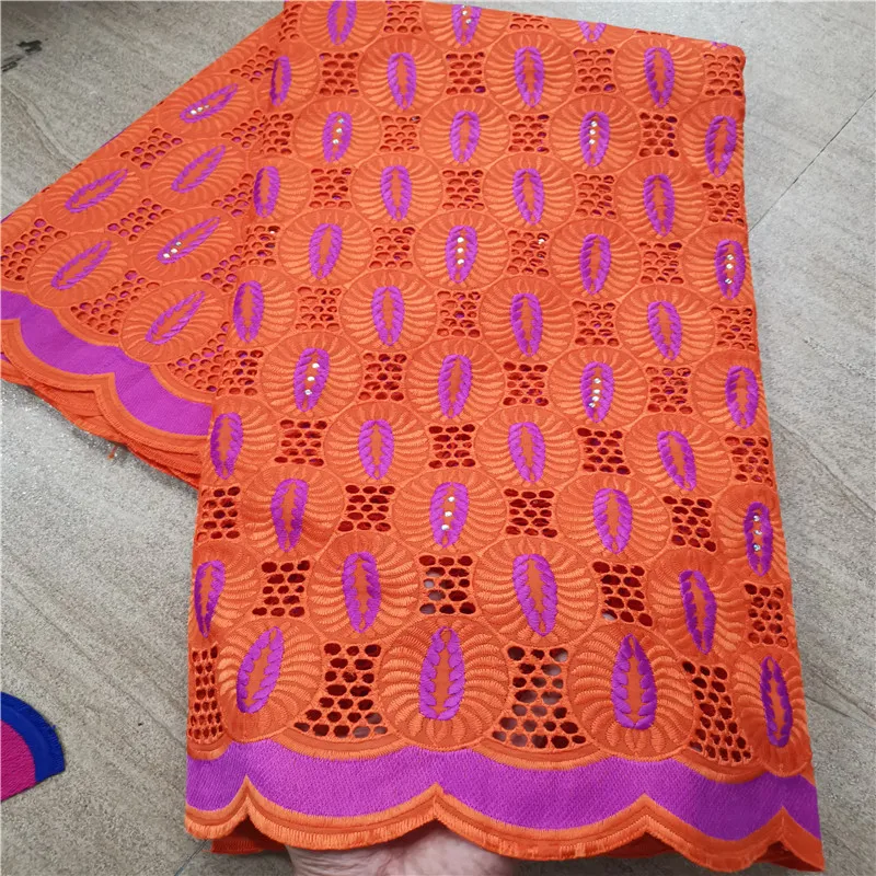 

Swiss lace fabric 2019 heavy beaded embroidery African lace fabrics 100% cotton Swiss voile lace in Switzerland With stones HL03