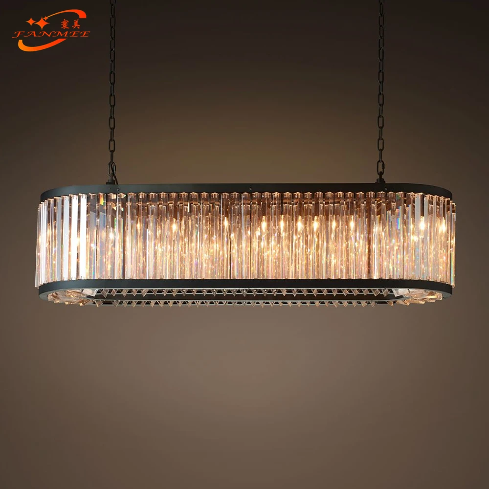 Welles Clear Crystal Round Chandelier Lighting Modern Smoke Cristal Chandelier Lamp Retro Nordic LED Chandelier Hanging Light