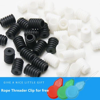 

100Pcs Cord Lock Silicone Non Slip Elastic Cord Adjuster Drawstrings Toggles Buckle Beads Accessories