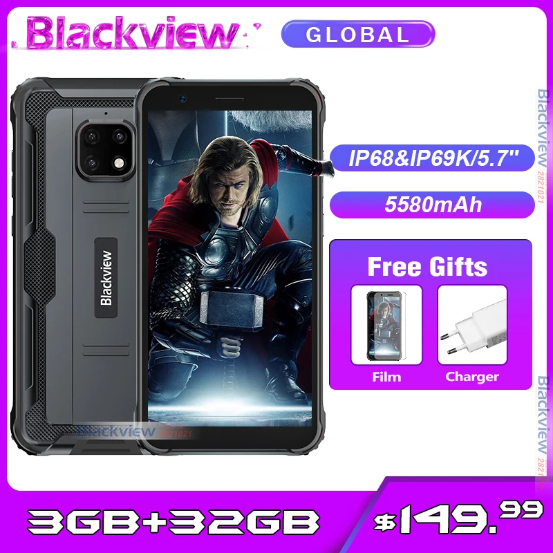 Blackview BV4900 5580mah 3GB 32GB Face Recognition 8mp New Smartphone Rugged NFC Android