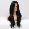 EASIHAIR Long Black Synthetic Hair Wigs for Women Middle Part Wavy Cosplay Wigs Heat Resistant Black Natural Hair Wig ► Photo 3/6