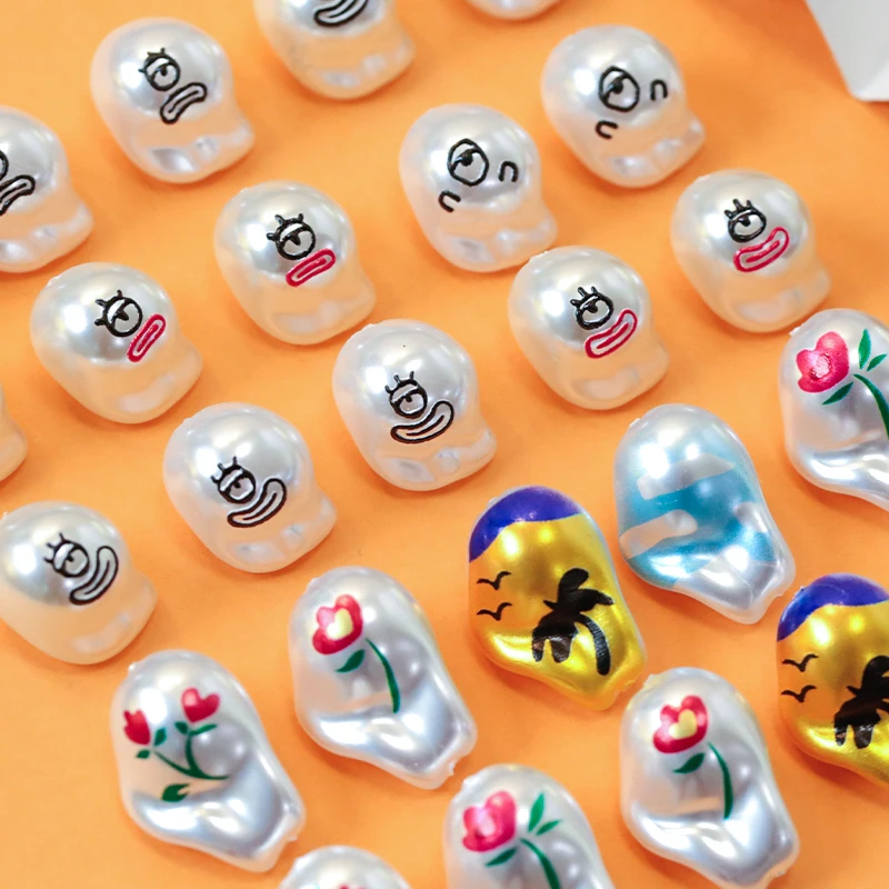 ins Wind Cute Peas Face Rose Baroque Pearl Loose Beads DIY Beaded Necklace Bracelet Material Accessories