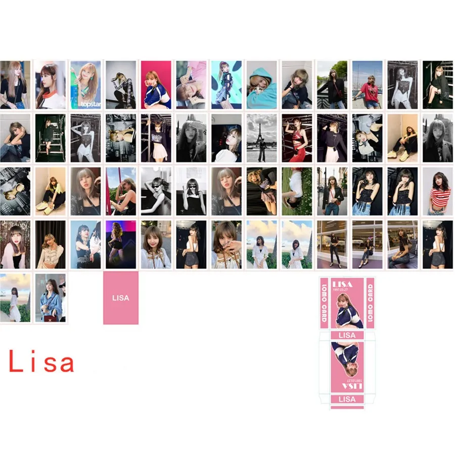Kpop Blackpink членов альбом бумага Lomo фото карты Дженни Jisoo HD Фотокарта Blink коллективные карты - Цвет: Lisa