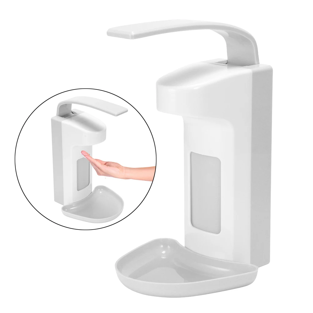 Hand Soap Dispenser Elbow Press Shampoo Lotion Shower Pump Bottle Wall Mount