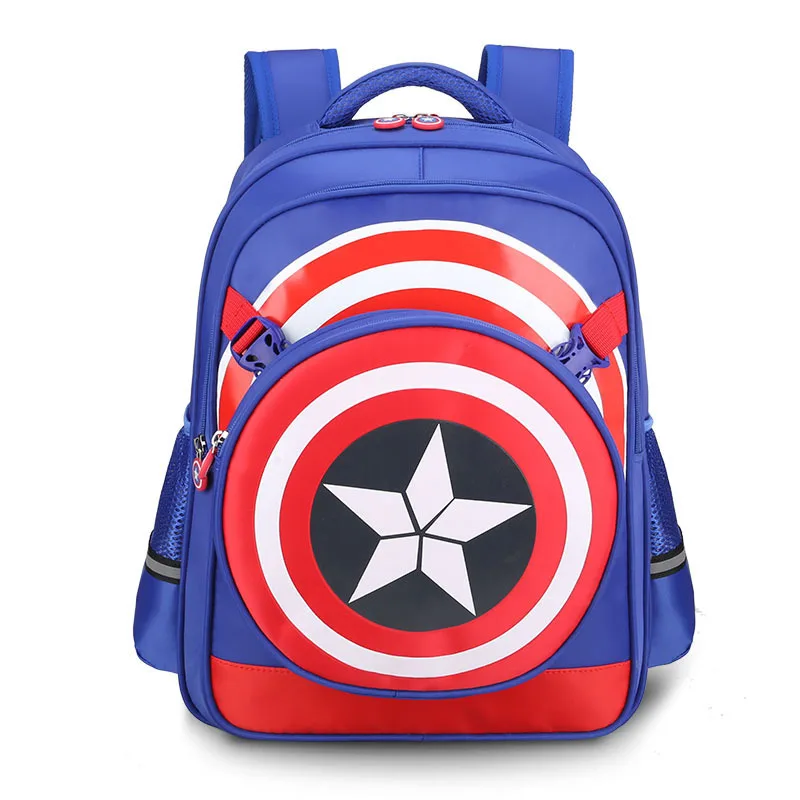 

Schoolbag for Elementary School Students 1-3-6 Grade Cartoon America Anime Captain Send Satchel Children Backpack