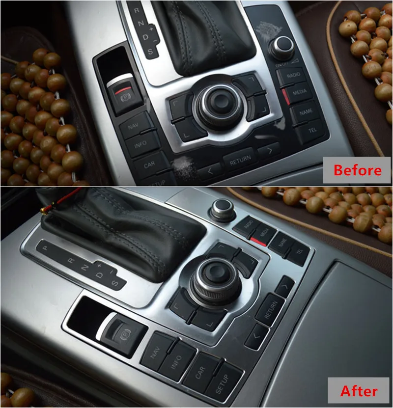 Центральная консоль переключения передач рамка украшения крышка отделка автомобиля для Audi A6 C5 C6 2005-2011 алюминиевый сплав