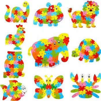 

Baby Wooden Animal Alphabet Puzzle Kids Numbers English 26 Letters Learning Educational Puzzle Toy