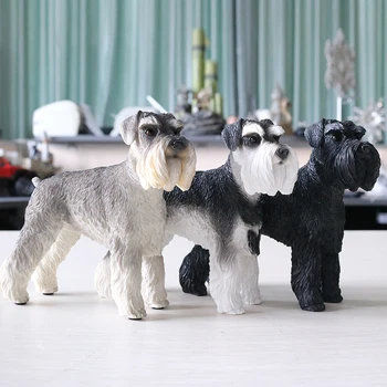 

Modern Crafts Figurines Miniatures German Schnauzer Dog Articles Murals Accessories Pet Figurines Miniatures home decoration