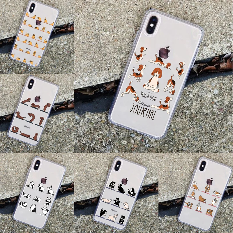 

Cartoon cute animals Cat dog Soft TPU Phone yoga silicone Case For iPhone 5 5s SE 6 6SPlus 7 XR XS Max 8 8Plus X 11Pro 11Pro MAX