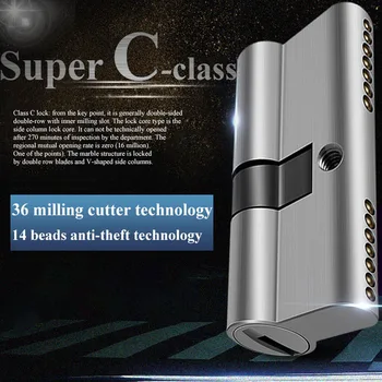 

C Grade Copper Lock Core 8Keys Anti-theft Lock Cylinder Security Locking Cylinders 65mm 70mm-100mm Anti-theft Lock Core