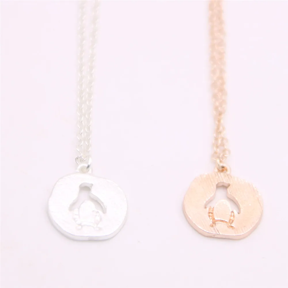 Модное ожерелье с пингвином красивый круглый наполовину полый Пингвин Подвески