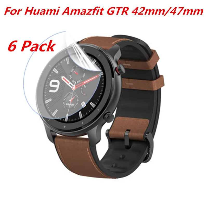 (6 шт) для Xiaomi Huami Amazfit GTR 42 мм/47 мм прозрачная защитная пленка экрана мягкий