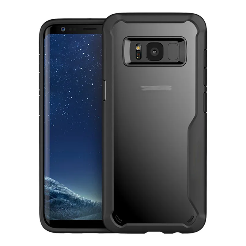 Черный Противоударный чехол для samsung Galaxy S10 S9 S8 плюс S10E Note 8 9 Прозрачная крышка для samsung J8 A6 A7 A8 плюс бронированный чехол - Цвет: Черный