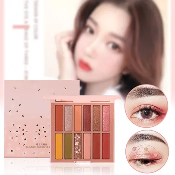 

Wholesale Ladies Eyeshadow 12 Colors Shining Matte Eyeshadow Palette Waterproof Makeup Long-lasting Make Up Women Girl M3