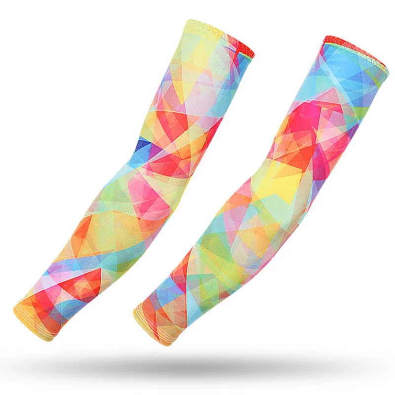Tattoo Arm Sleeves Ice Silk Fabric UV Protection Running Sleeve Fitness Basketball Elbow Sport Cycling Arm biker sleeve 3