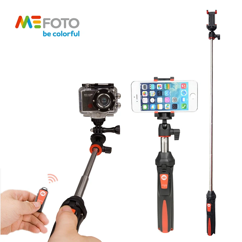 MeFoto 4 in 1 확장형 셀카 스틱 모노 포드 미니 테이블 삼각대 전화 스탠..