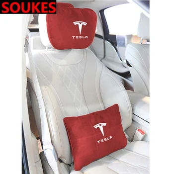 

1Set For Tesla Model S Model X 3 P100D P85D Car Auto Seat Supports Pillow Back Lumbar Cushion Headrest Neck Memory Foam