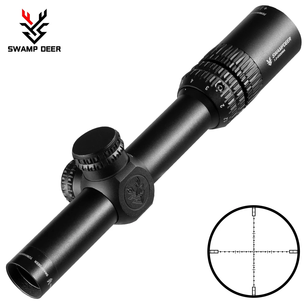 

SWAMP DEER 1.2-6X20 Scope Tactical Optic Cross Sight Rifle scope Hunting Rifle Scope Sniper Airsoft Air Guns