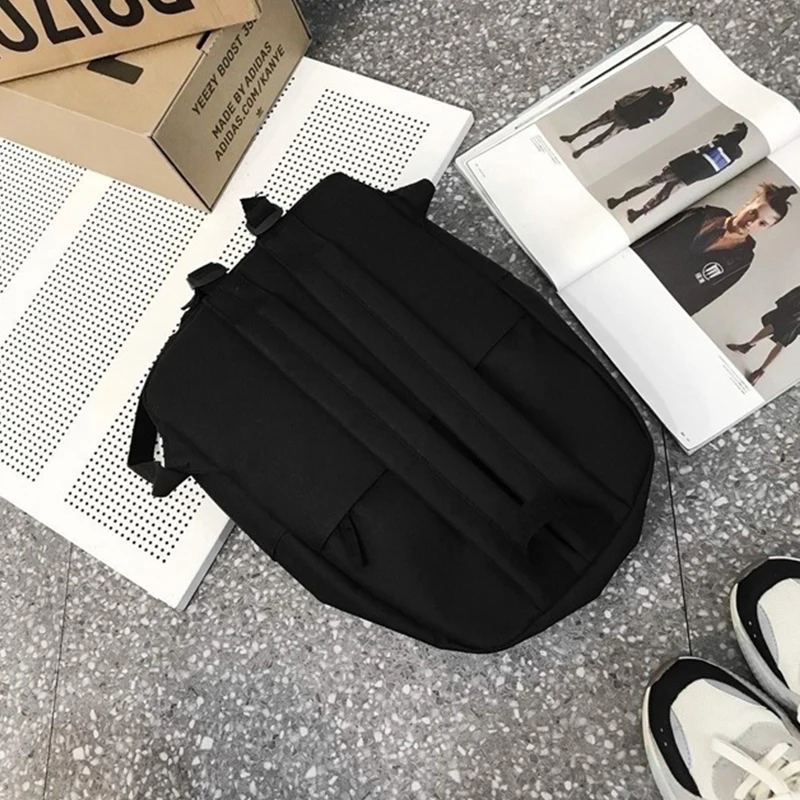 Черный рюкзак для пары, школьные сумки в консервативном стиле с буквами для девочек-подростков, брендовые высококачественные женские и мужские рюкзаки для путешествий и отдыха