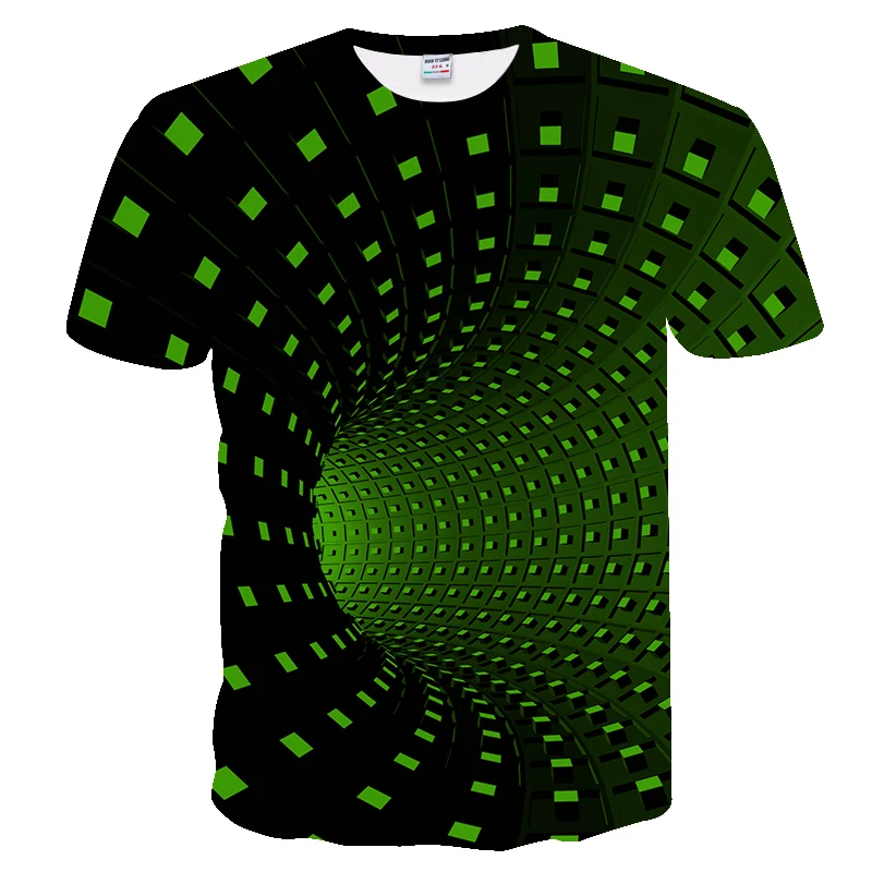 Новинка, футболка с геометрическим рисунком художественная футболка с 3D принтом летняя модная одежда футболки Chemise Camisas для мужчин и женщин