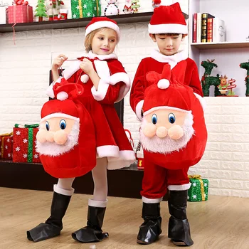 

Children's Santa Claus Costume 2019 Christmas Costume Set Boy Baby 3PCS Toddler Baby Set New Year Cosplay Costume