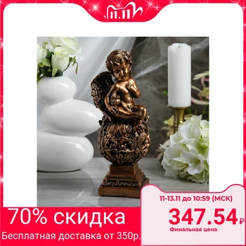 

Figurine "Angel on a carved ball with a dove" medium, bronze