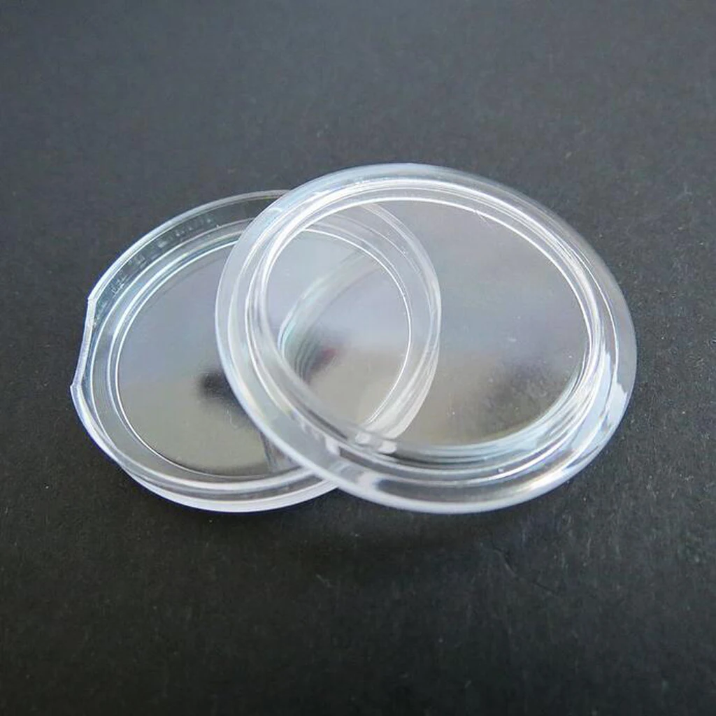 200pcs Clear Round Capsules Coin Case Display Box, Clear 21mm