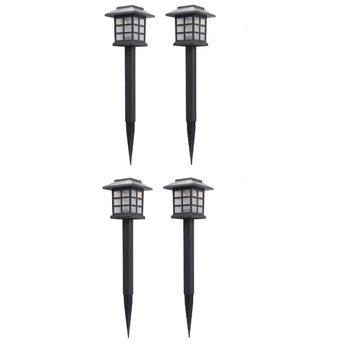 

4Pcs Led Solar Pathway Lights Lawn Palace Lantern Waterproof Outdoor Solar Lights for Garden Landscape Path Yard Courtyard Decor