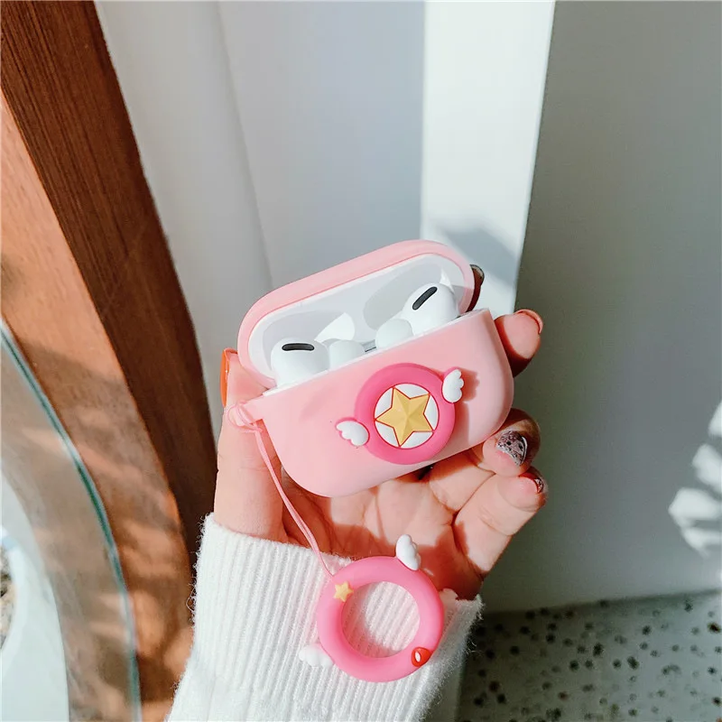 

Cardcaptor Sakura Anime Protective Case for AirPods Pro Cute Cover Bluetooth Earphone Case for Airpods Pro Silicone +Ring Strap