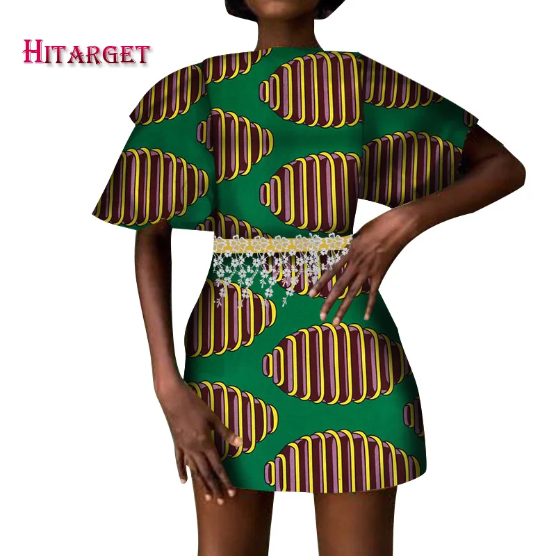 Hitarget женское платье в африканском стиле dashiki сексуальные платья для женщин Анкара восковая печать короткий рукав платье для женщин одежда WY4862