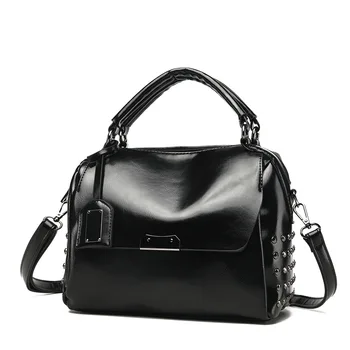 

Women Fashion Handbags PU Leather Tote Designer Female Vintage Shoulder Bag Black Casual Small Bags For Women Torebki Damskie