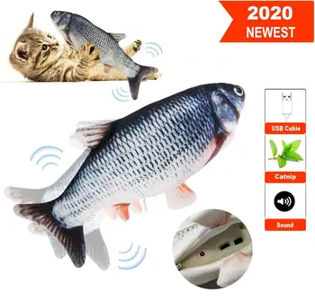

USB Electric Moving Fish Cat Toy Realistic Plush Simulation Electric Wagging Fish Kids Toy Catnip Kicker Toy For Pet Cat