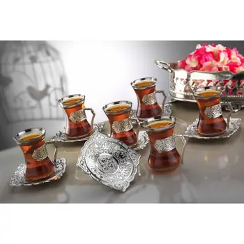 

Silver Plated Arabic Tea Set Plain Model