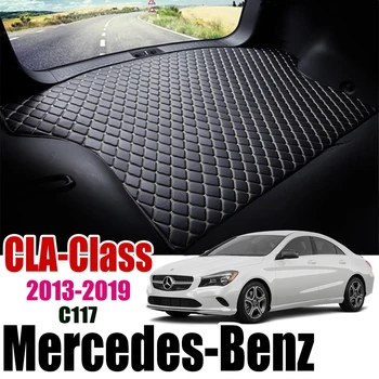 

Leather Car Trunk Mat Carpet Tail Benz C117 Cargo Liner For Mercedes Benz CLA Class 2013-2019 Trunk Boot Mat Rear Benz Liner Pad