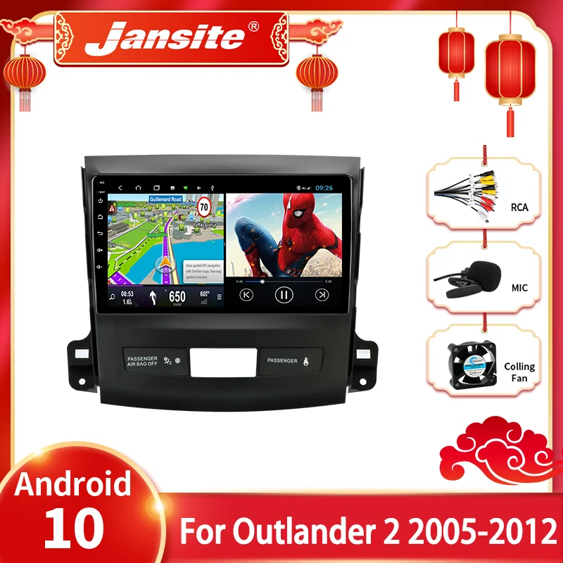 Jansite Android 10 Car Radio for Mitsubishi Outlander Xl 2 CW0W 2005-2012 Multimedia Video Player 2din GPS DVD Stereos Head Unit