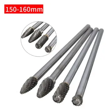 

4Pcs Shank Tungsten Carbide Rotary Files Grinding Burr Cutter Drill Bit Set For Rapid Metal Removal Electric Pneumatic Tool set