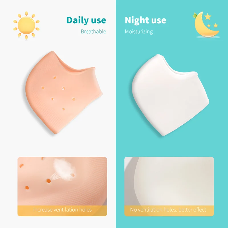 FootMaster Unisex Soft silicone heel protector for cracked heels