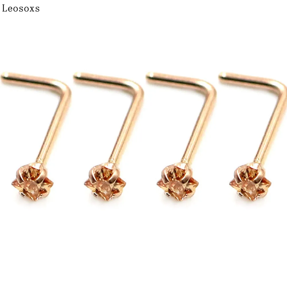 Leosoxs 2 Pcs Stainless Steel Nose Nail Claw Draft Unisex Human Body