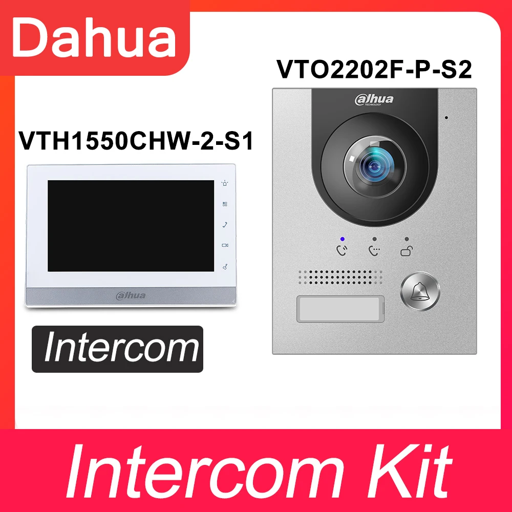 Домофон Dahua VTO2202F-P-S2 POE VTH1550CHW-2-S1 VTNC3000A 2-проводная аудиосигнализация 2-дверный пульт