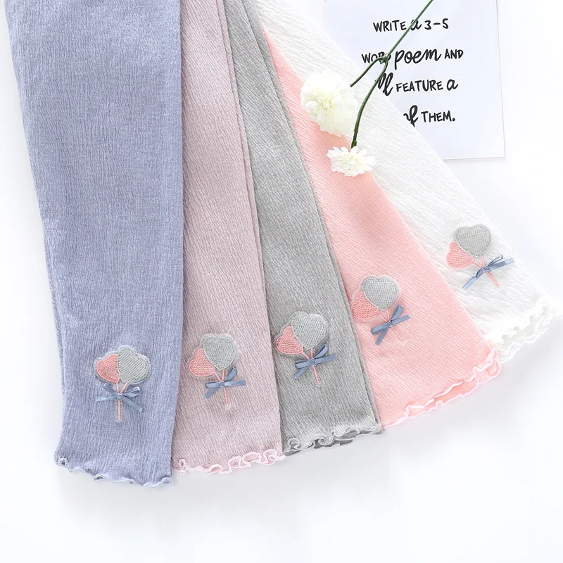Summer New Style Crawler Korean-style Foamed Cotton Champray Frilled GIRL'S Cropped Trousers Children Base Pants