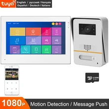 TUYA domofon WIFI wideodomofon s dla domu bezprzewodowe dzwonki wideodomofon Monitor z ekranem dotykowym 1080P dzwonek