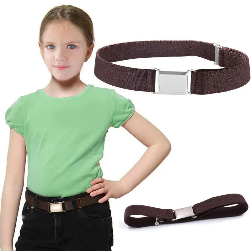

Stretch Waist Belt Elastic Adjustable Handmade Canvas Waistband Children Pure Color Easy Buckles Pants Trousers Belt Kids Belt